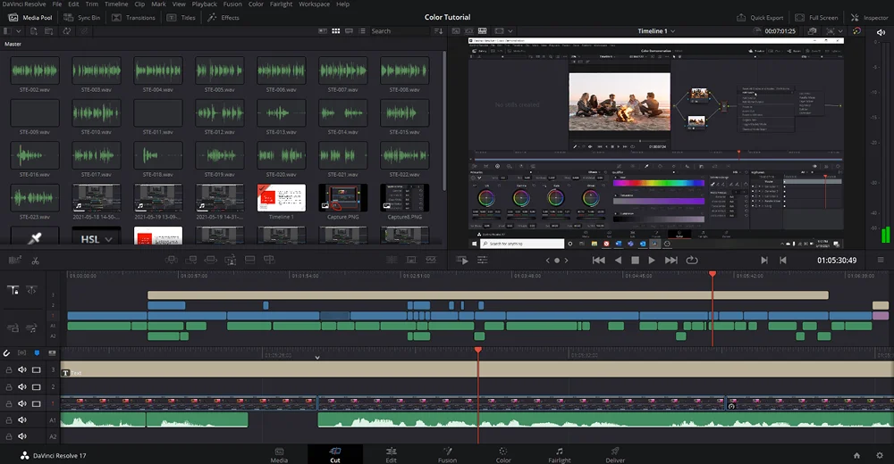 Интерфейс Davinci Resolve