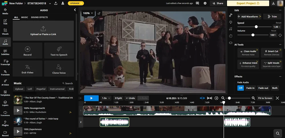 Интерфейс Kapwing
