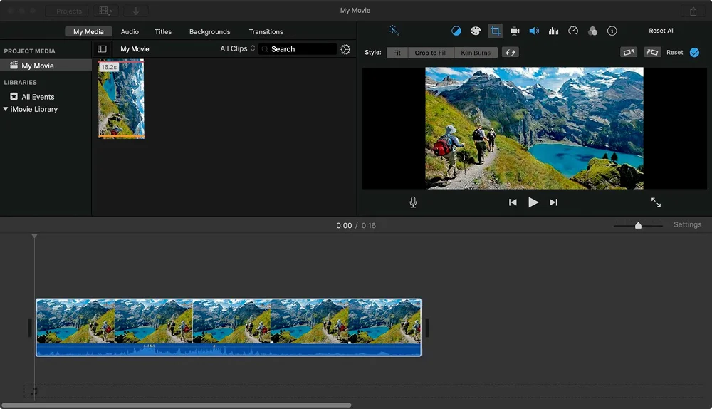 интерфейс iMovie