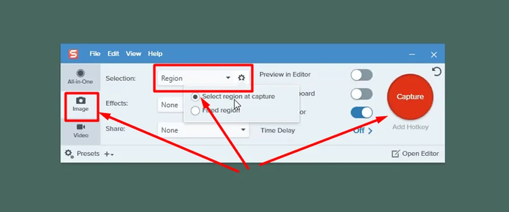 интерфейс Snagit