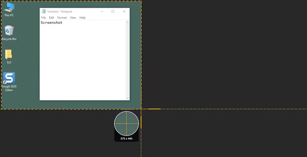 выделение области экрана