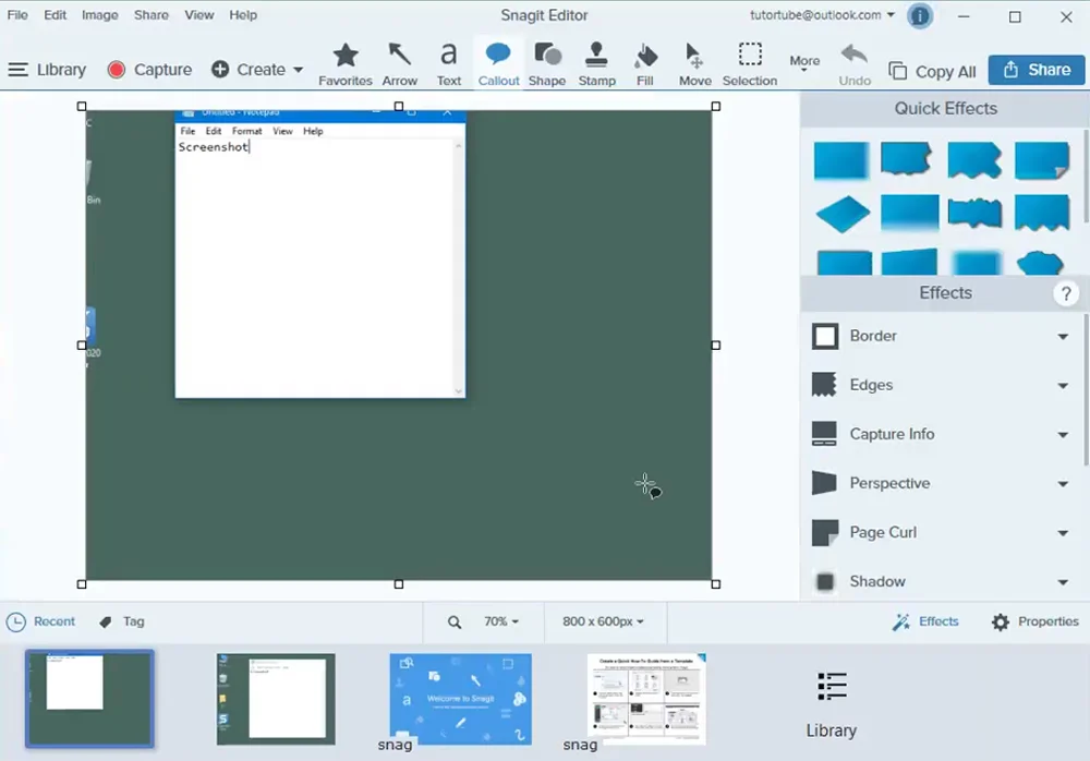 редактирование снимка