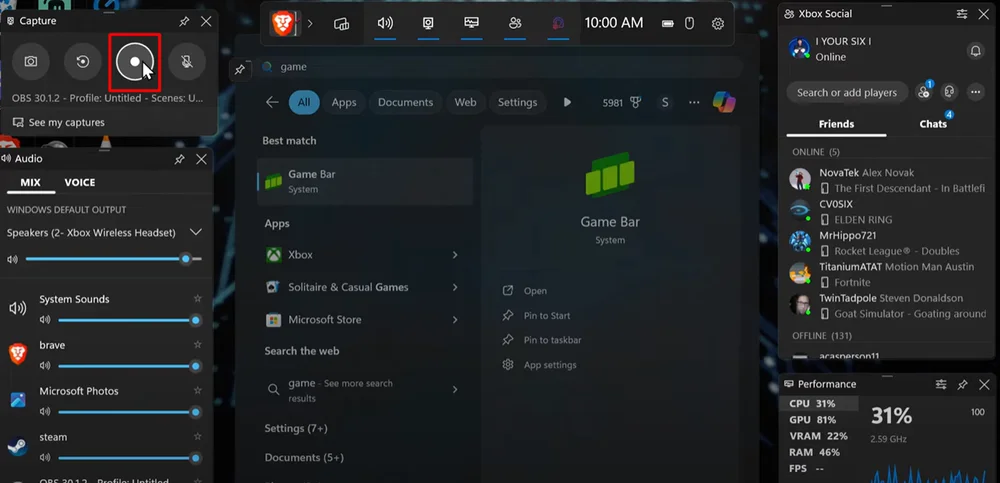 старт записи