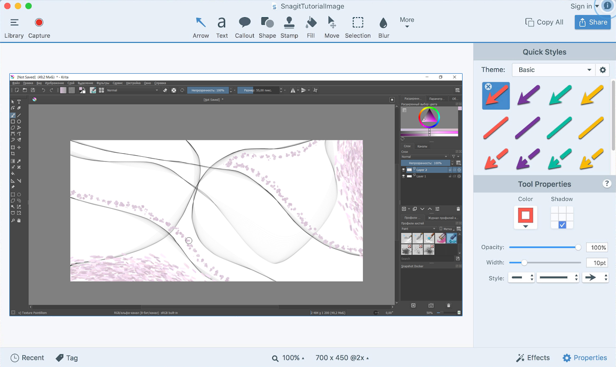 Интерфейс Snagit