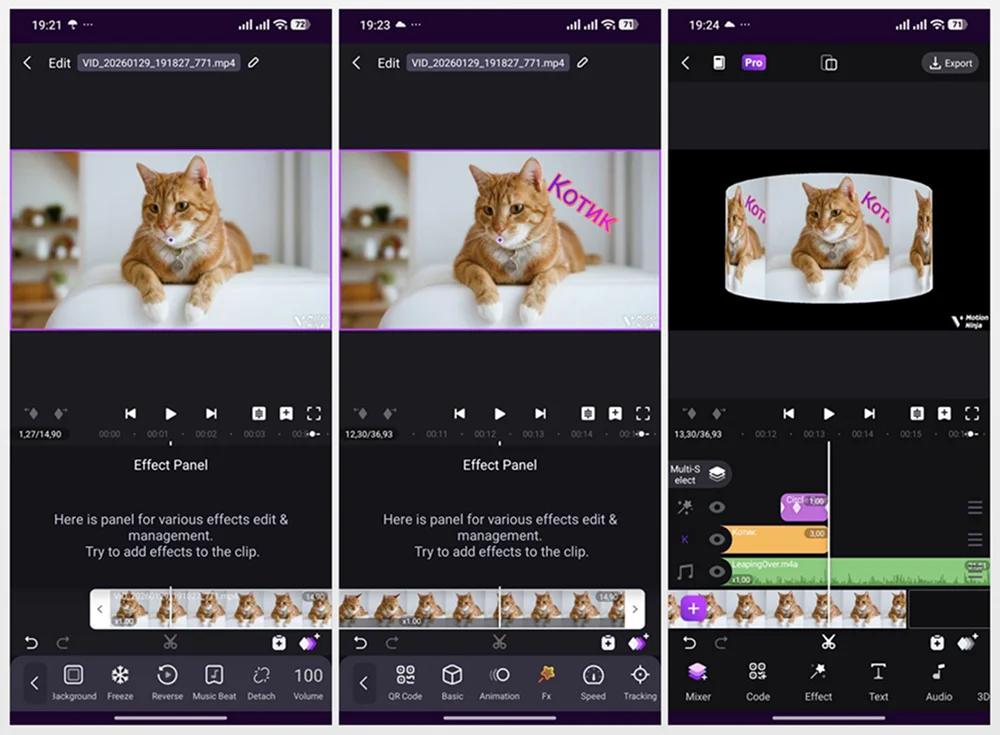 приложение Motion Ninja