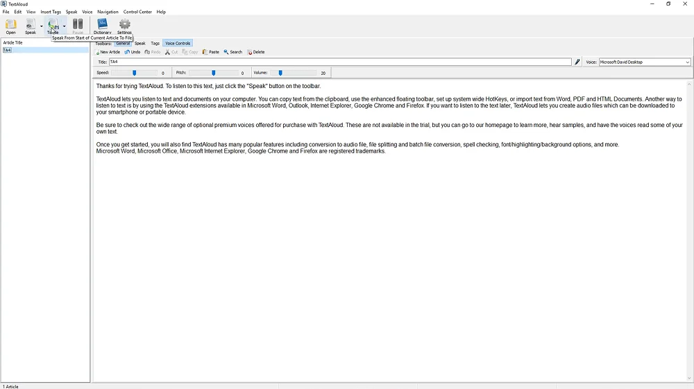 интерфейс TextAloud