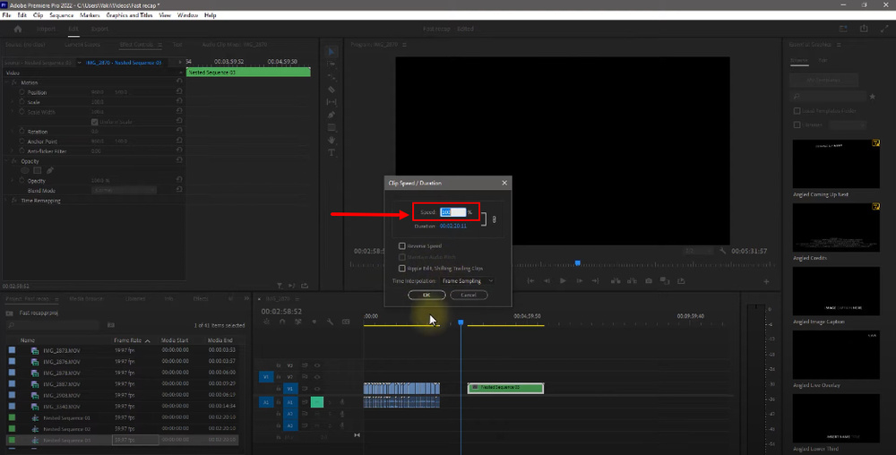 Интерфейс Adobe Premiere Pro