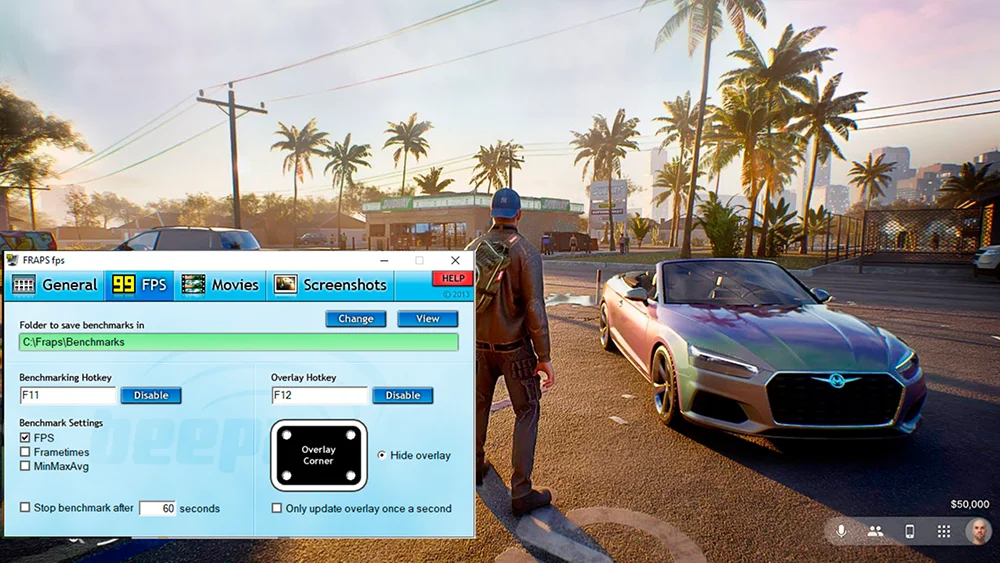 Интерфейс Fraps