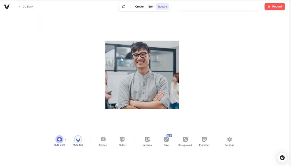 Интерфейс Veed.io
