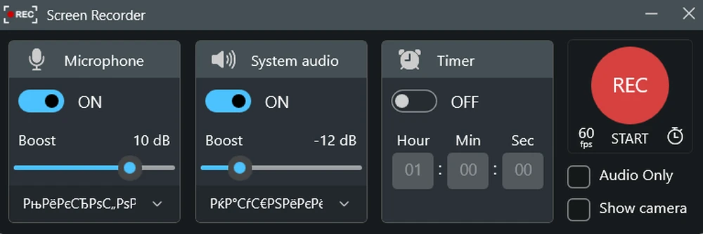 запись экрана в Record Screen